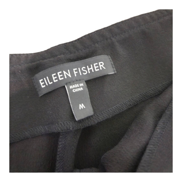 Eileen Fisher cropped zip up wide leg silk pants size medium - Picture 5 of 10